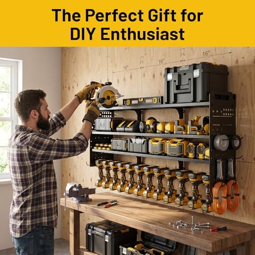 Large 49.8" Power Tool Organizer Wall Mount, 4-Tier