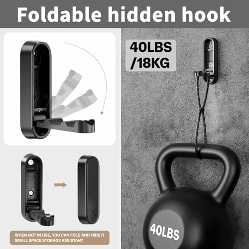 Folding Coat Hooks, Zinc Alloy Foldable Wall Hooks Heavy Duty Bathroom Towel ...