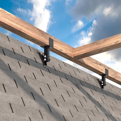 2 Pack 304 SS 4x4 Heavy Duty Adjustable Roof Riser Brackets (Black)