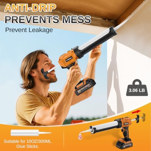 This Hill Cordless Electric Caulk Gun, 10oz Dripless Silicone Hand Caulking G...