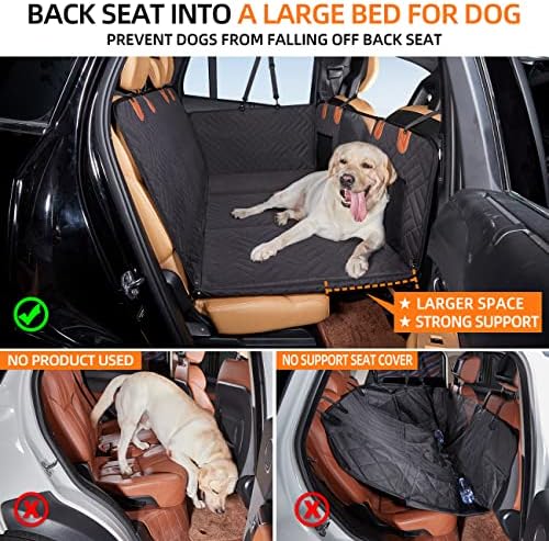 YJGF Hard Bottom Dog Car Seat Cover for Back Seat,Seat Extender for Dogs