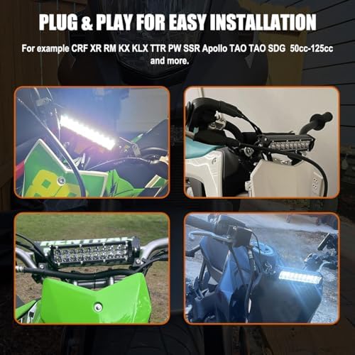 Motorcycle LED Light Bar & ON-Off Switch Headlight kit for CRF110 CRF250F...
