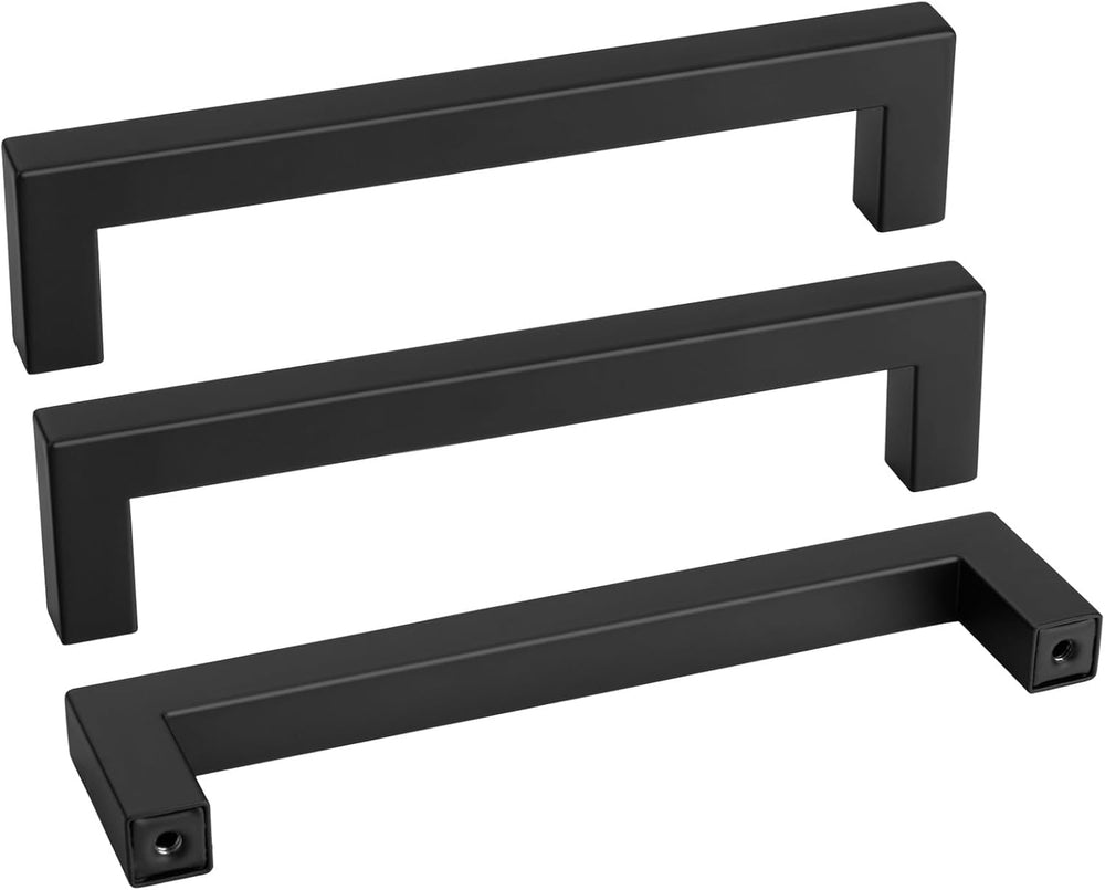 goldenwarm 35 Pack 6-1/4INCH Black Square Bar Cabinet Pull Drawer Handle