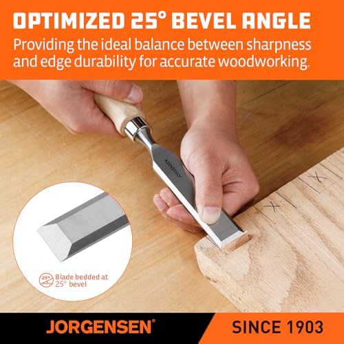 Jorgensen 4-Piece Expansion Wood Chisel Set, 3/8", 5/8", 1-1/4&quot...