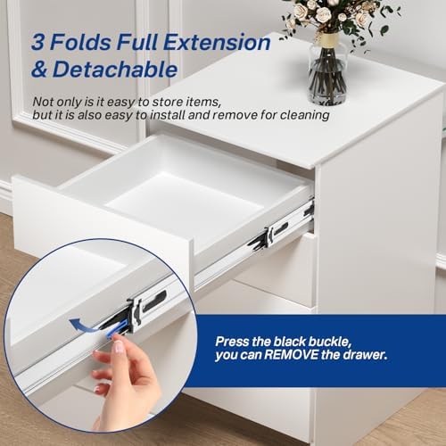 4 Pairs 22 Inch Soft Close Drawer Slides Ball Bearing Cabinet Rails