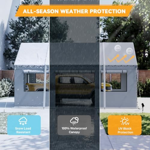 10X16 Carports Heavy Duty, Portable Single Car Port Garage