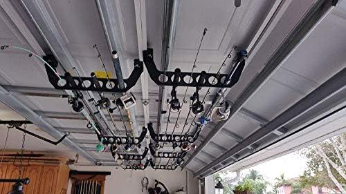 Cobra Storage Garage Door Storage Rack - 21" Black ABS Plastic Fishing R...