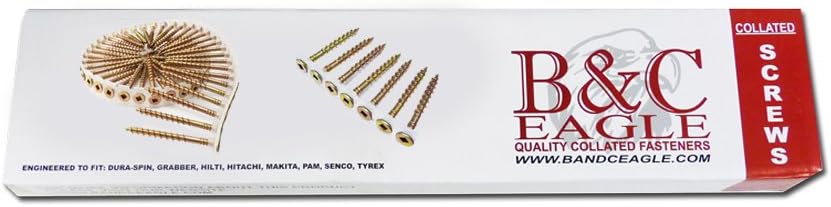 B&C Eagle CS8X212YZ No 2 Square Drive 1000-Count 8 by 2-1/2-Inch Yellow Z...