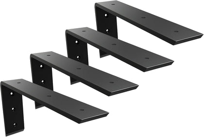 Countertop Support Brackets 10 Inch Heavy Duty 0.4 Inch Thick Countertop Hidden Bracket 10"x6"x2.5" L Bracket Metal Corbels for Quartz/Granite/Wood/Concrete/ Laminate Countertops (4pack)