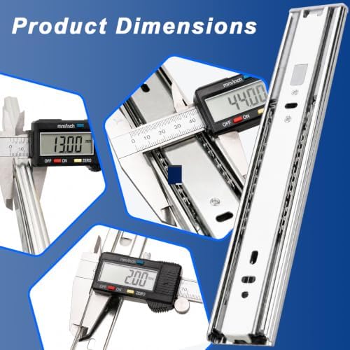 12 inch Soft Close Drawer Slides 6 Pairs (12 Pcs) Heavy Duty Cabinet Side Mou...