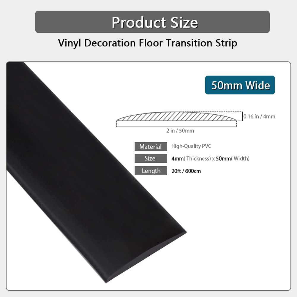 LSGCQ Vinyl Floor Transition Strip Self Adhesive 2" Wide, Pure Color