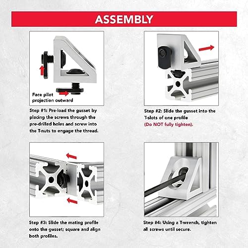 8020, 4332, 15 Series, 2 Hole Aluminum Inside Corner Gusset L Bracket for 80/...