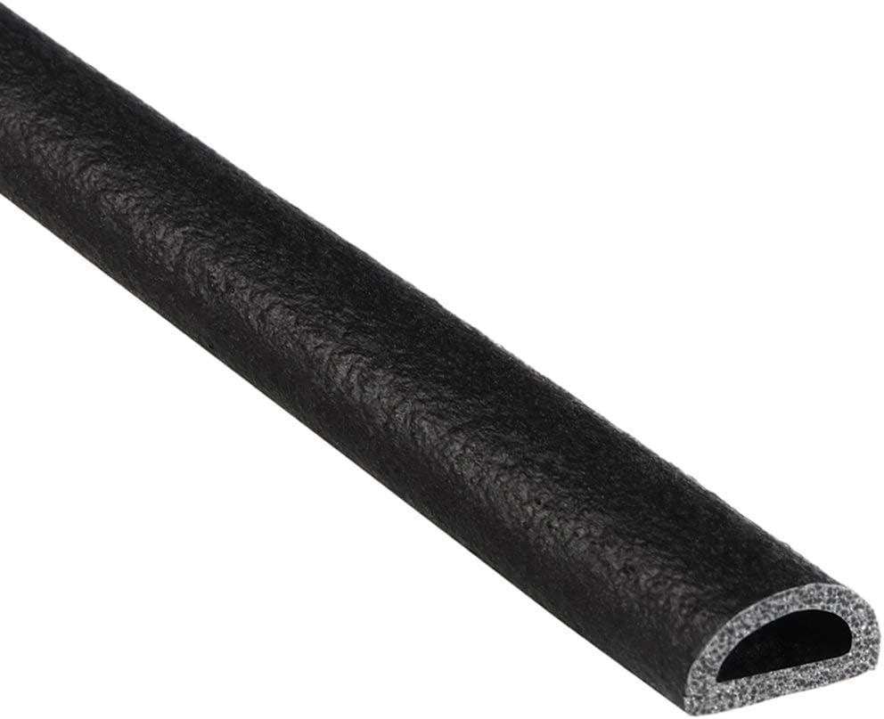 TRIM-LOK D-Shaped Rubber Seal with High Tack Tape, 0.215-Inch Height, 0.375-I...