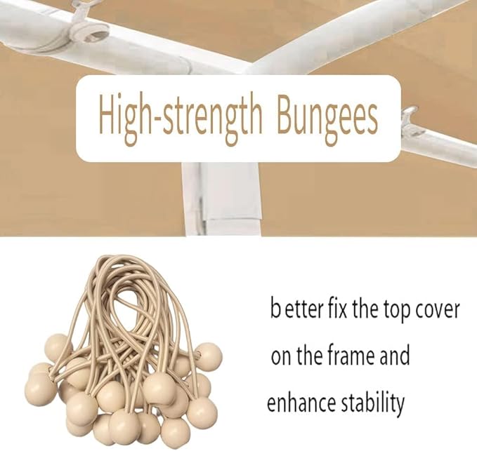 10'x20' Upgraded Carport Replacement Top Canopy Cover Beige