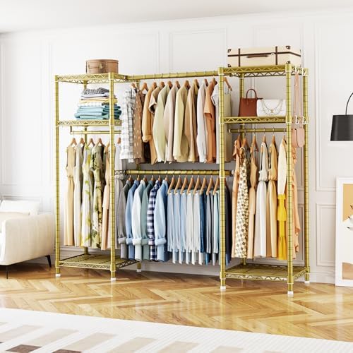 Ulif E7 Garment Rack, Heavy Duty Clothes Storage System with Extendable Rod
