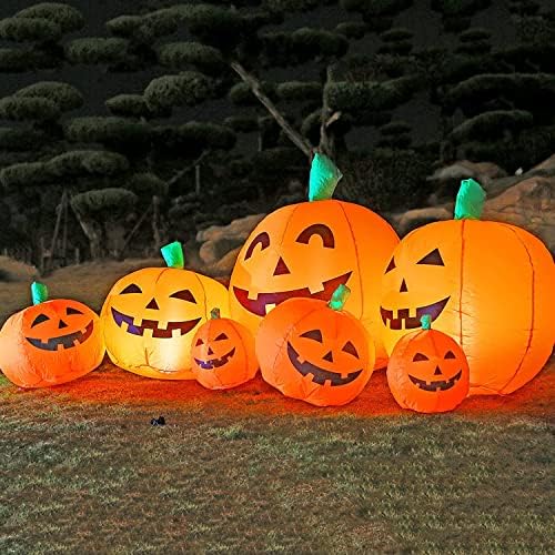 8FT Long Halloween Inflatable Pumpkin Patch Fall Inflatable Thanksgiving Infl...