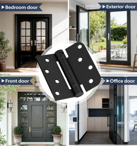 3-Pack 4 Inch Self Closing Door Hinges,Square & 5/8" Radius Corners,...