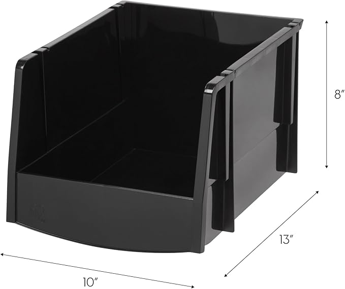 IRIS USA Stackable Storage Bins Open Front, 6 Pack, Plastic Hanging Organizer
