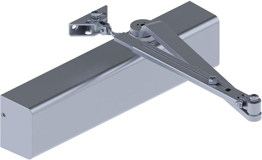 Hager 5200 Series Aluminum Slim Body Grade 1 Heavy Duty Door Closer, Multi-Mo...