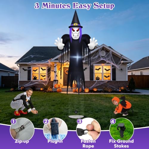 Danxilu 12FT Gaint Halloween Inflatable Floating Witch Outdoor Decoration