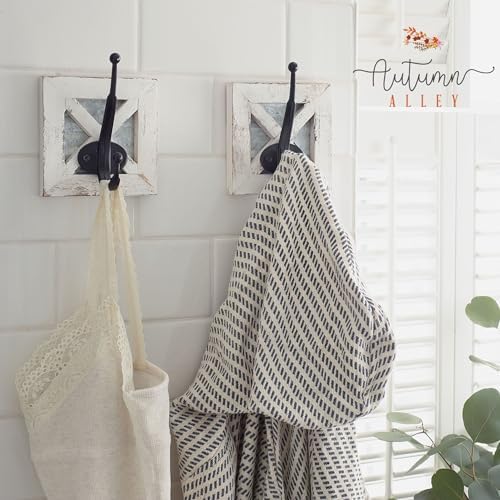 Autumn Alley Farmhouse Bathroom Decor White Hooks, Towel, Coat, and Robe Hook...