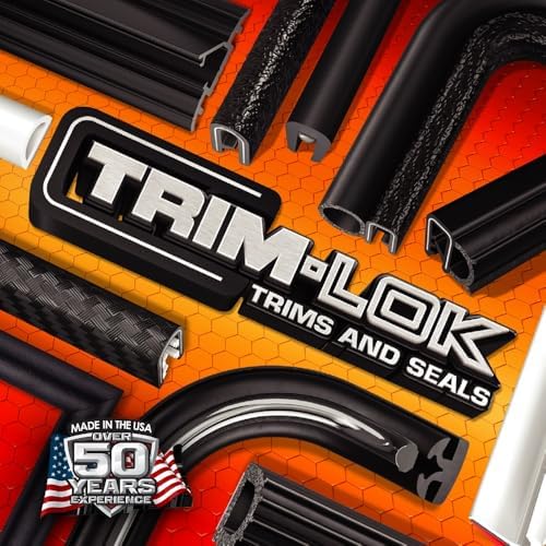 TRIM-LOK Ribbed Rectangle Rubber Seal with 3M Bonded Tape, 0.375-Inch Height,...
