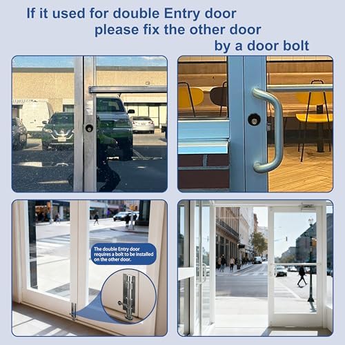 Storefront Door Lock Commercial Mortise Hook Bolt (Black, 1-1/8" Backset...