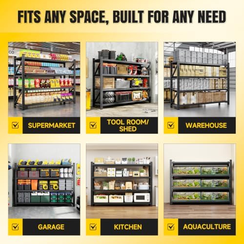 MIIIKO 79" W Garage Storage Shelving Unit,6000LBS Heavy Duty Metal Garag...