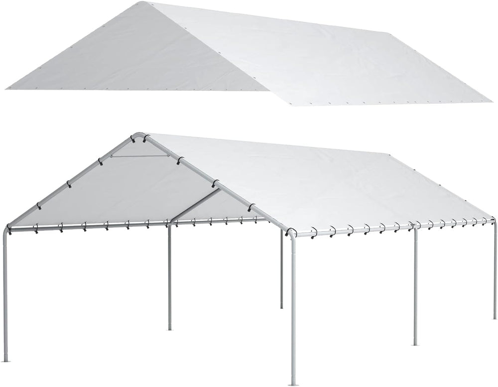 10 x 20 Ft Carport Replacement Canopy Cover Garage Top Tent Shelter Tarp with...