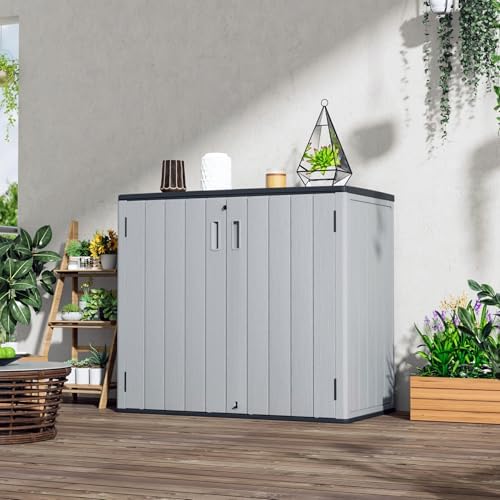 Mrosaa Large Outdoor Storage Box,Resin Sheds&Outdoor Storage Waterproof/L...