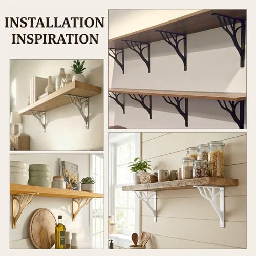 Rustic Tree Black Heavy Duty Shelf Brackets 12 inch by Balin Designs, Decorat...