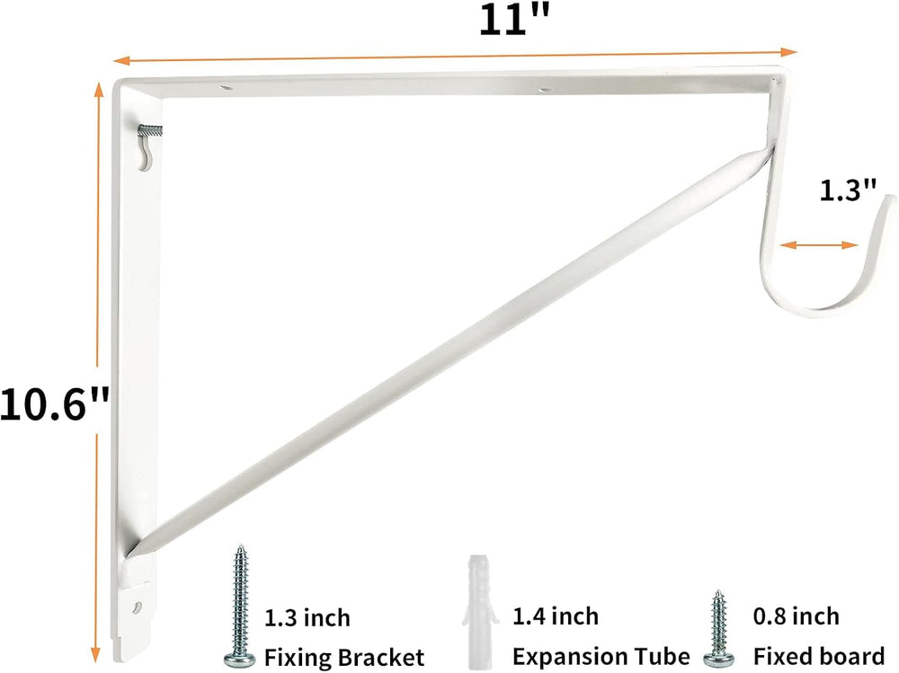 4 Pack Closet Rod Bracket Heavy Duty Closet Shelf and Rod Brackets Shelf Brac...