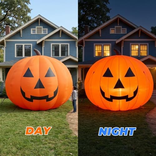 Giant 26Ft Halloween Inflatables Pumpkin Decorations, Blow Up Yard Decoration...