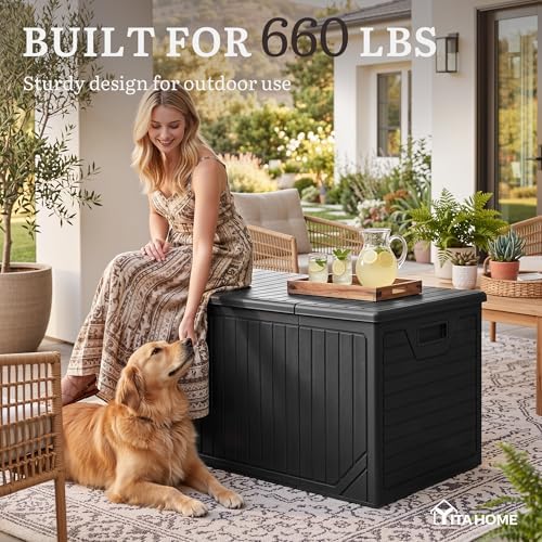 YITAHOME 300 Gallon Extra Large Double-Wall Outdoor Storage Box, Waterproof