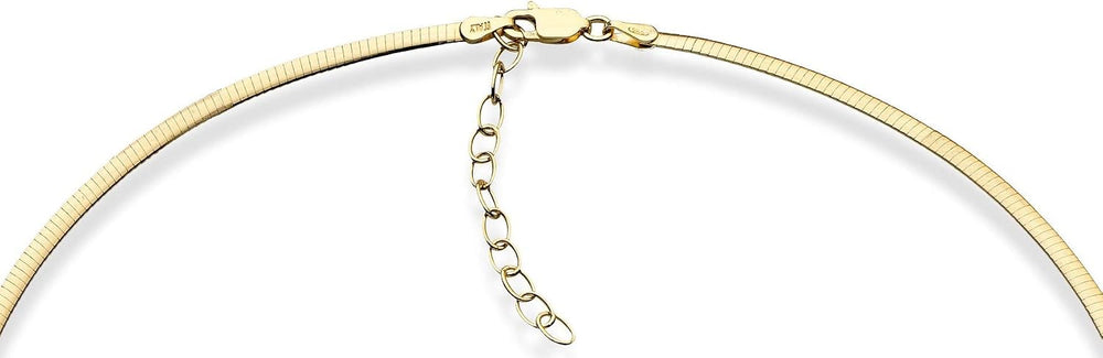 Miabella 18K Gold Plated 925 Sterling Silver Italian 2mm 2.5mm Dome Omega Nec...