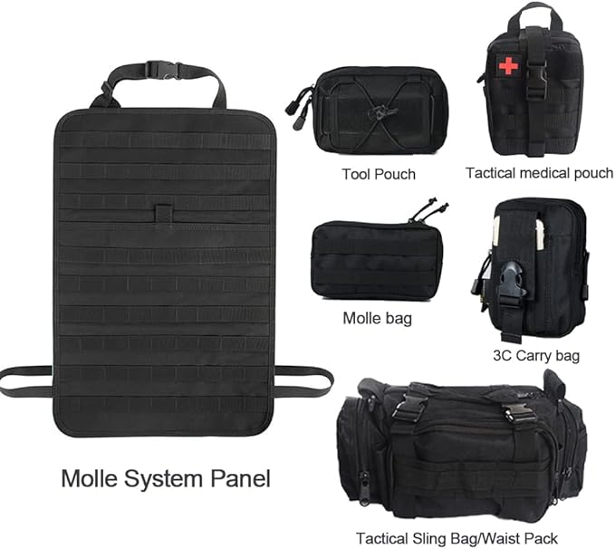 Universal Tactical Seat Back Organizer Vehicle Molle Panel Organizer Storage