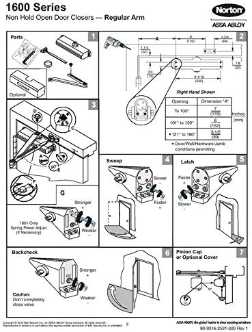 Norton 1604BC Series Door Closer, Tri-Style® (Regular, top jamb, or Parallel ...