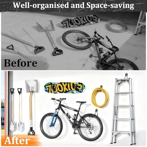 Housolution Steel Garage Hooks - 30Pack Anti-Slip Coating, Black