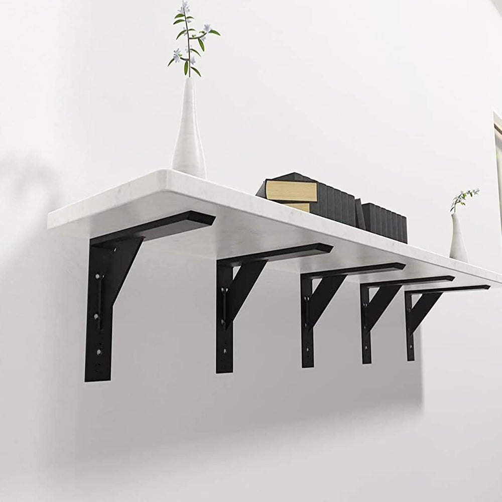 Heavy Duty Shelf Brackets 2 Pack 18" x 10" x 2.5" Black Steel ...