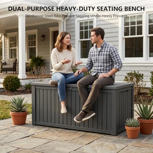 Outdoor Storage Box,200 Gallon Waterproof Deck Box [Upgraded 3.0]