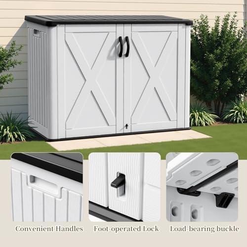 Patiowell 26 Cu.ft Resin Outdoor Storage Cabinet with Lockable Door, White