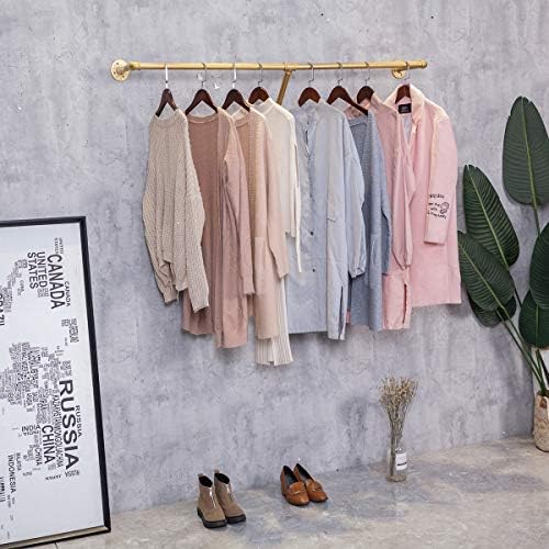Industrial Pipe Wall Mounted Clothes Hanging Shelves System,Metal Clothing To...