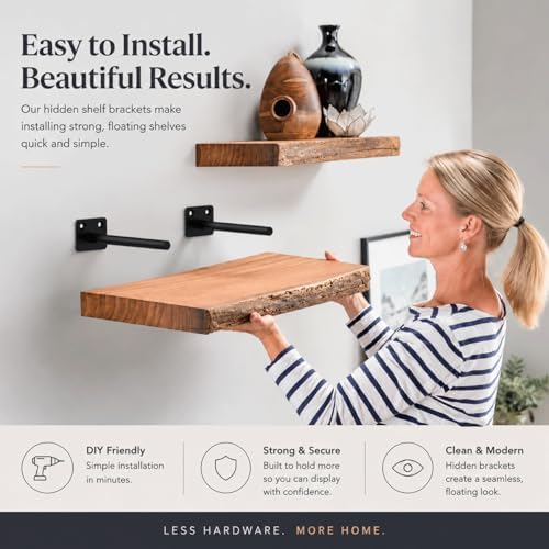 Floating Shelf Brackets, 10 inch Hidden Shelf Brackets Heavy Duty Blind Shelf...