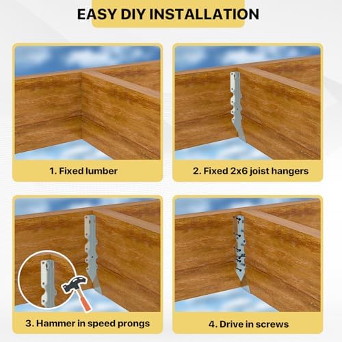 20 pcs 2x10 Joist Hanger,LU210 18 Gauge Double Shear Face Mount Joist Hanger,...
