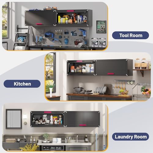 Eltean 31.5" Metal Wall Cabinet,Garage Wall Cabinet with Up-Flip Door,Wa...
