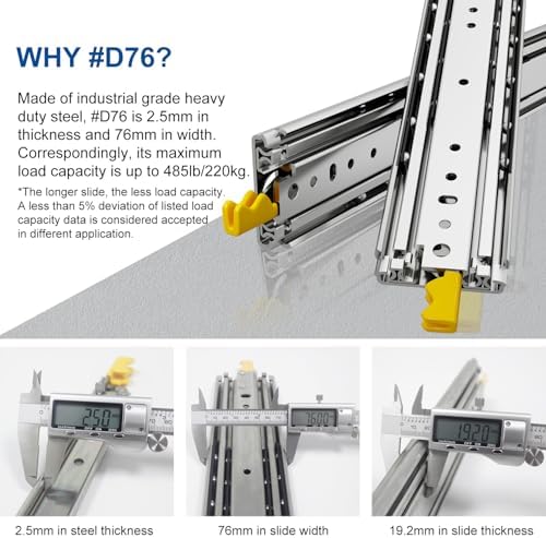 VADANIA 60" Industrial Grade Heavy Duty Drawer Slide with Lock #D76
