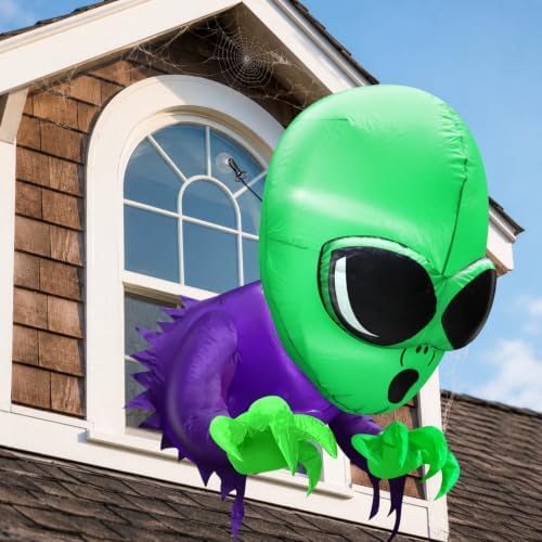 Halloween Inflatables Outdoor Decorations Alien Broke Out from Window