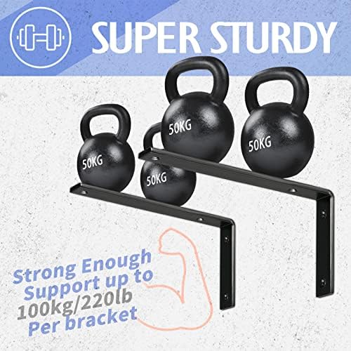 CLT Black Shelf Bracket, 12” X 5” Quarter Inch (1/4") Thick- Max Load: 4...
