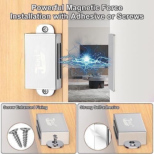 Jiayi 12 Pack Self Adhesive Magnetic Door Catch Heavy Duty 17lb Stainless Ste...