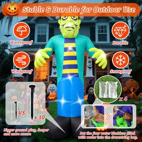 Halloween Inflatables Frankenstein Decorations Outdoor 20FT Large